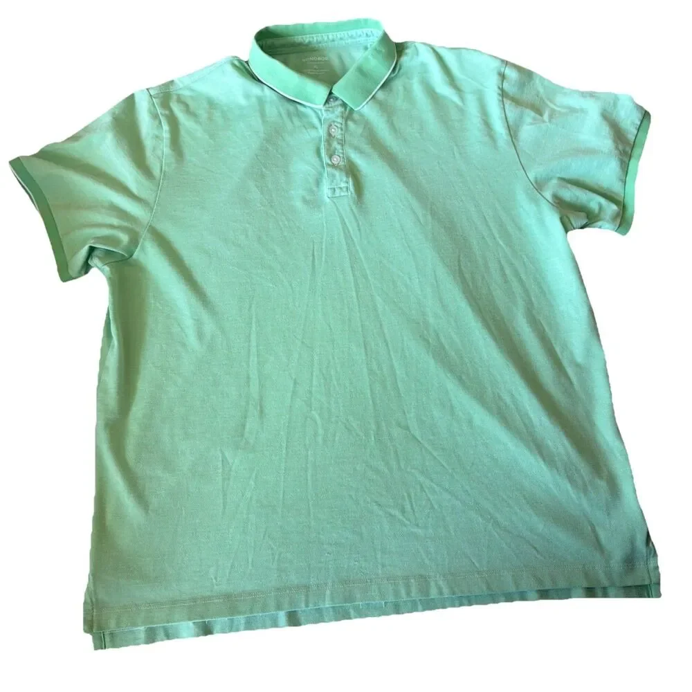 Bonobos Polo Shirt Mens XL Standard Fit Lime Green Cotton Short Sleeve Golf Peru